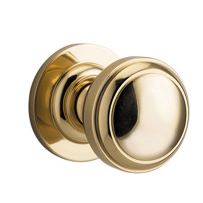 Iver Door Knob Paddington Rose Round Concealed Fix Pair Polished Brass D55xP68mm BPD58mm