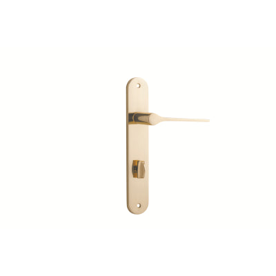 Iver Door Lever Como Oval Privacy Pair Polished Brass CTC85mm L119xP59mm BPH240xW40mm