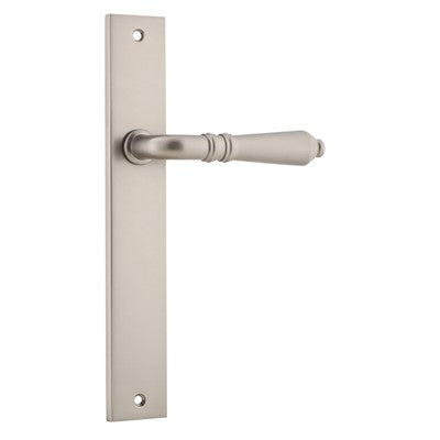 Iver Door Lever Sarlat Rectangular Latch Pair Satin Nickel L111xP53mm BPH240xW38mm