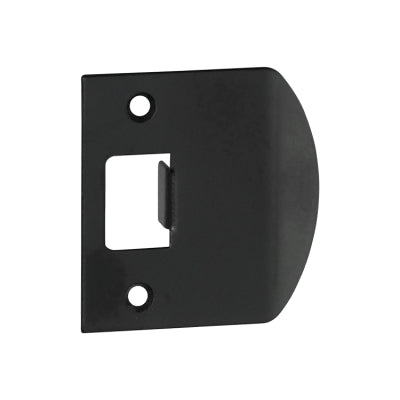 Tradco Tube Latch Striker Universal Extended 'D' Matt Black H56xW53mm