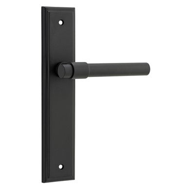 Iver Door Lever Helsinki Stepped Latch Pair Matt Black L137xP61mm BPH237xW50mm