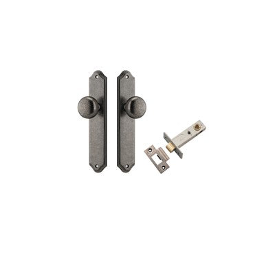 Iver Door Knob Cambridge Shouldered Distressed Nickel Passage Kit