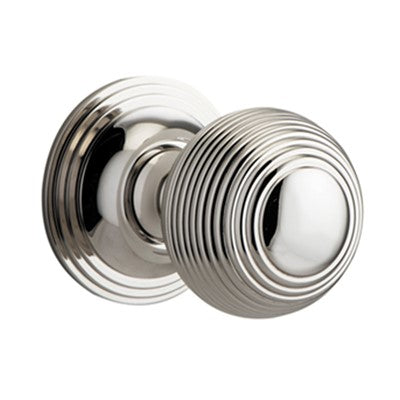 Iver Door Knob Guildford Rose Round Concealed Fix Pair Polished Nickel D52xP78mm BPD61mm