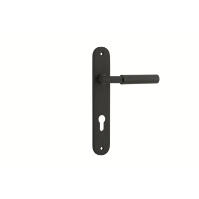 Iver Door Lever Brunswick Oval Euro Pair Matt Black CTC85mm L120xP57mm BPH240xW40mm