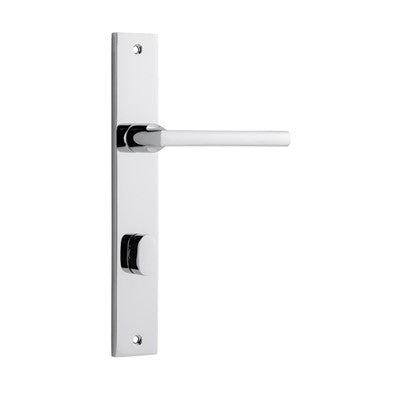 Iver Door Lever Baltimore Rectangular Privacy Pair Polished Chrome CTC85mm L118xP54mm BPH240xW38mm