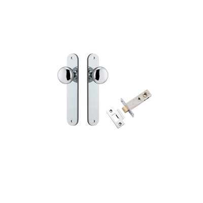 Iver Door Knob Cambridge Oval Polished Chrome Passage Kit