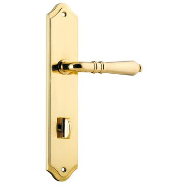 Iver Door Lever Sarlat Shouldered Privacy Pair Polished Brass CTC85mm L111xP55mm BPH250xW48mm