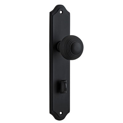 Iver Door Knob Guildford Shouldered Privacy Pair Matt Black CTC85mm D52xP74mm BPH250xW48mm