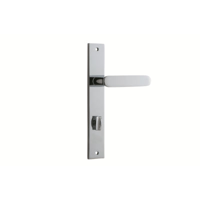 Iver Door Lever Bronte Rectangular Privacy Pair Polished Chrome CTC85mm L117xP53mm BPH240xW38mm