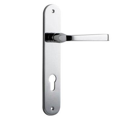 Iver Door Lever Annecy Oval Euro Pair Polished Chrome CTC85mm L117xP63mm BPH240xW40mm