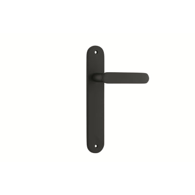 Iver Door Lever Bronte Oval Latch Pair Matt Black L117xP53mm BPH240xW40mm