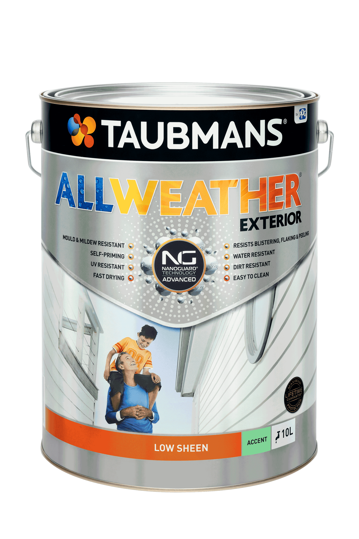 Taubmans All Weather Exterior Paint 10L- Accent Low Sheen