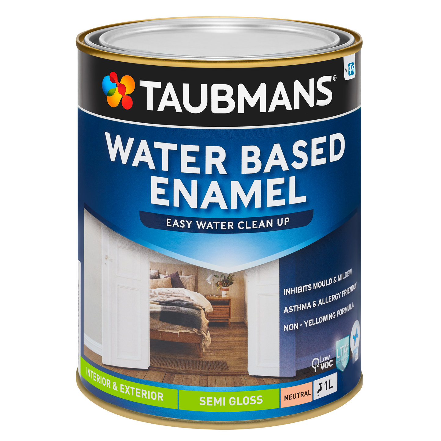 Taubmans Water Based Enamel Paint 1L- Neutral Semi Gloss