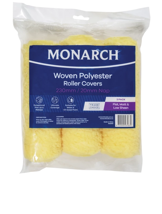 Monarch Woven Polyester 270/20mm Nap Roller Value 3PK
