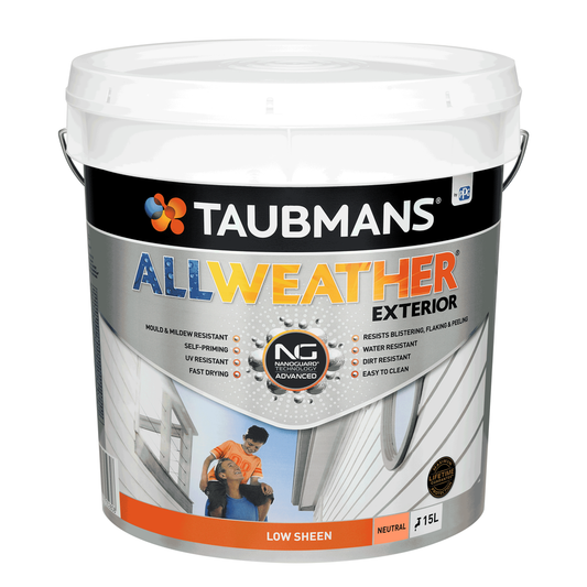 Taubmans All Weather Exterior Paint 15L- Neutral Low Sheen