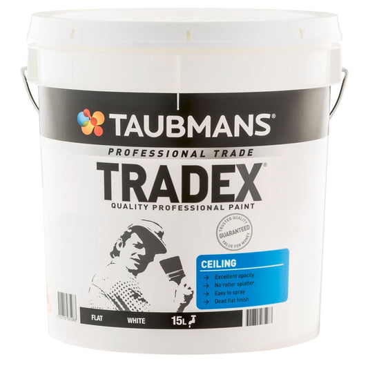 Taubmans Tradex Ceiling Paint 15L- White Flat