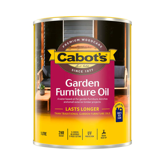 Cabot's Garden Furniture Oil Water Based- New Natural 1L
