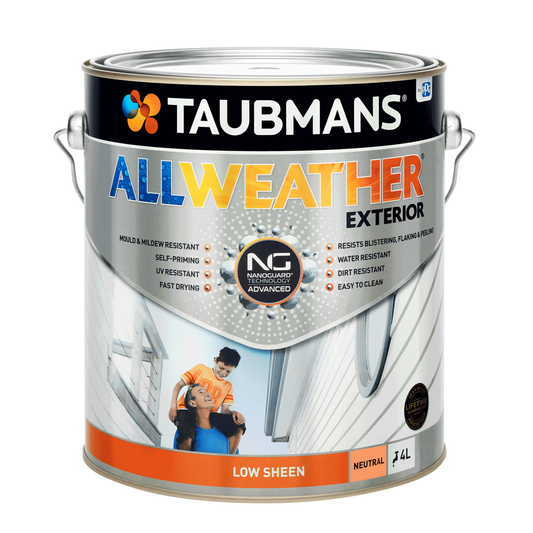 Taubmans All Weather Exterior Paint 4L- Neutral Low Sheen