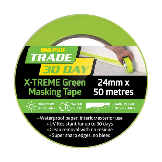 Uni-Pro 30-Day X-Treme Green Masking Tape 24mm