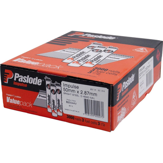 Paslode Impulse Nails 50x2.87mm 3000PK w/ Fuel Cells