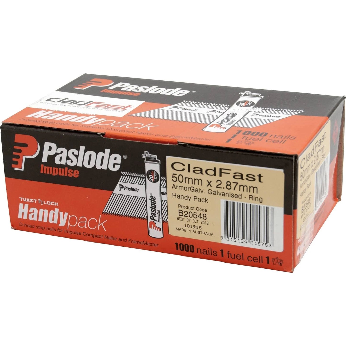 Paslode CladFast 50x2.87mm 1000PK w/ Fuel Cell