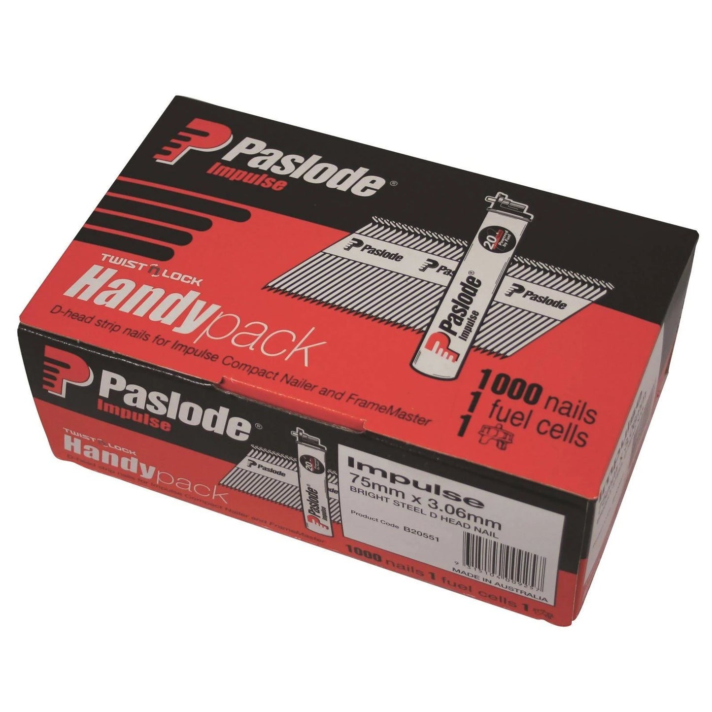 Paslode Impulse Nails 75x3.06mm 1000PK w/ Fuel Cell