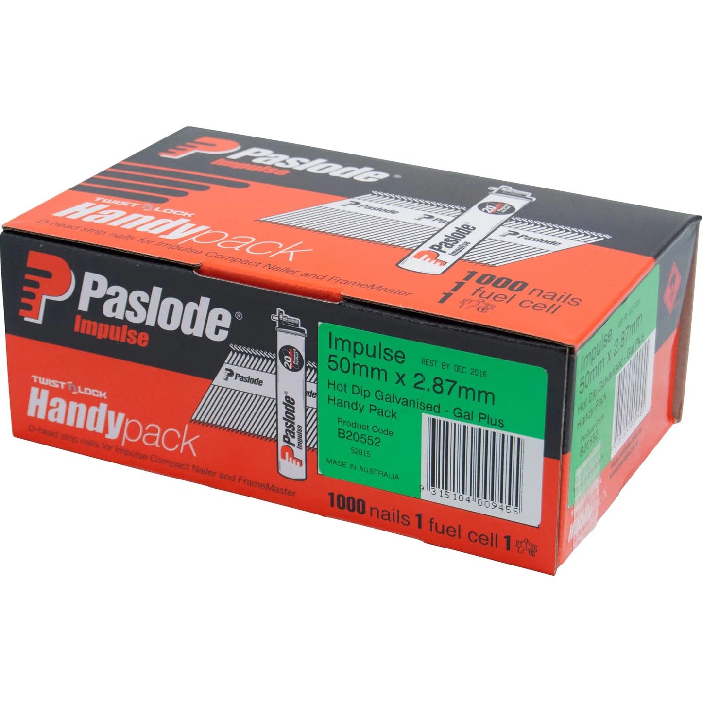 Paslode Impulse Nails 50x2.87mm 1000PK w/ Fuel Cell