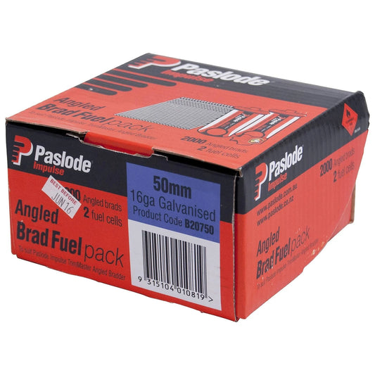 Paslode Angled Brad 50mm 2000PK w/ Fuel Cells