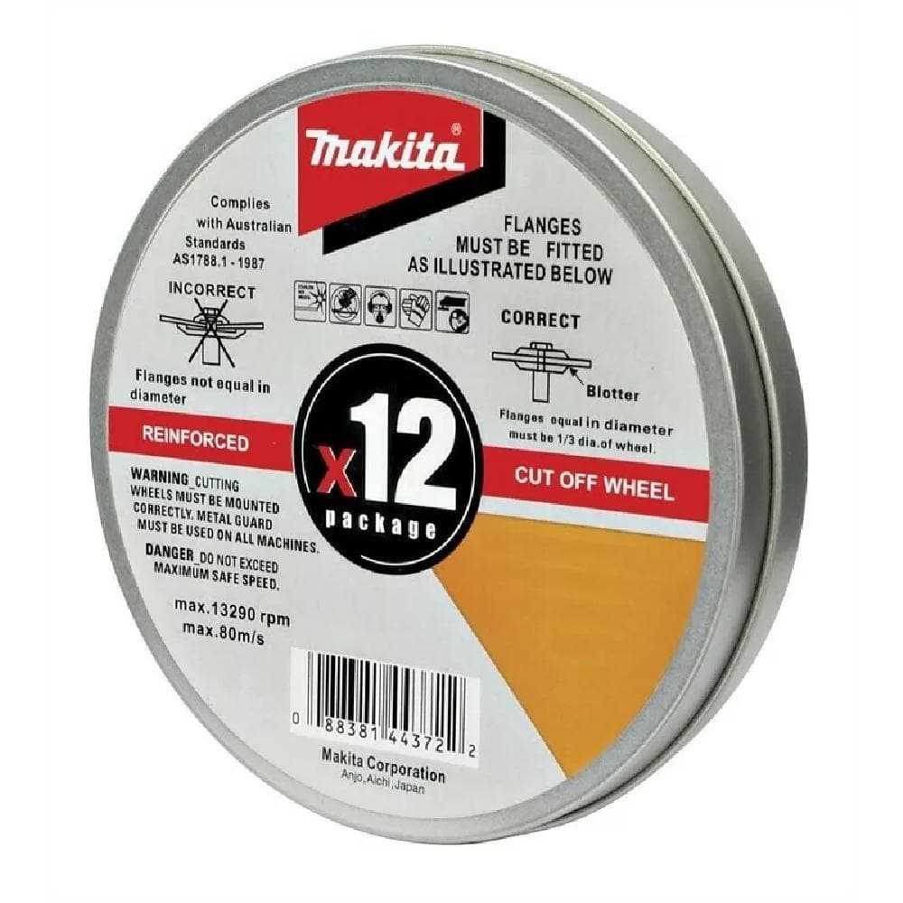 Makita Inox Cutting Disc 125x1.2x22.23mm- 12 PCE Tin