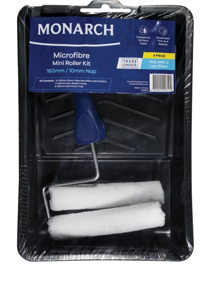 Monarch Microfibre Mini Roller Kit 10mm Nap w/ 160mm Tray