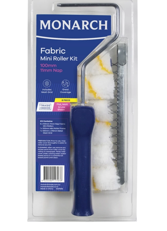 Monarch Fabric Roller Kit 11mm Nap w/ 100mm Tray