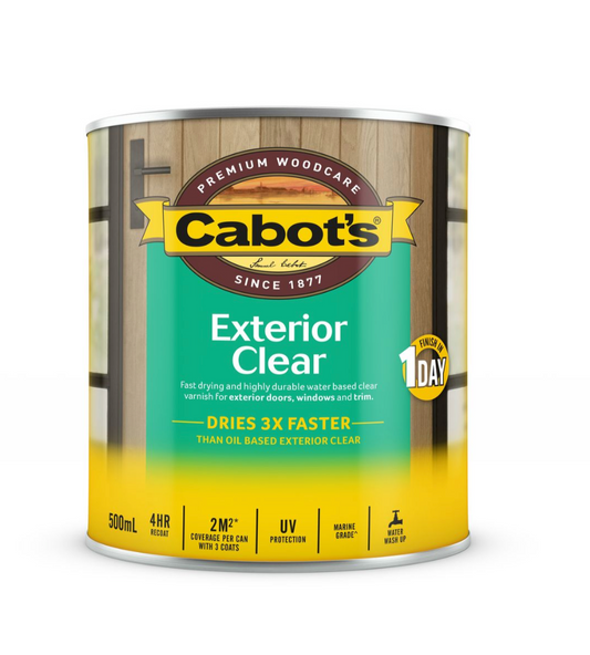 Cabot's Exterior Clear Water Based- Satin 500ml