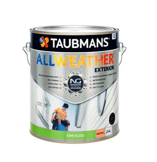 Taubmans All Weather Exterior Paint 4L- Neutral Semi Gloss