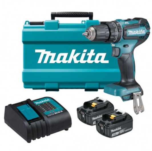 Makita 18V BRUSHLESS Hammer Driver Drill Kit DHP485SFE