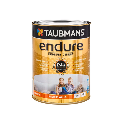 Taubmans Endure Interior Paint 1L- White Low Sheen