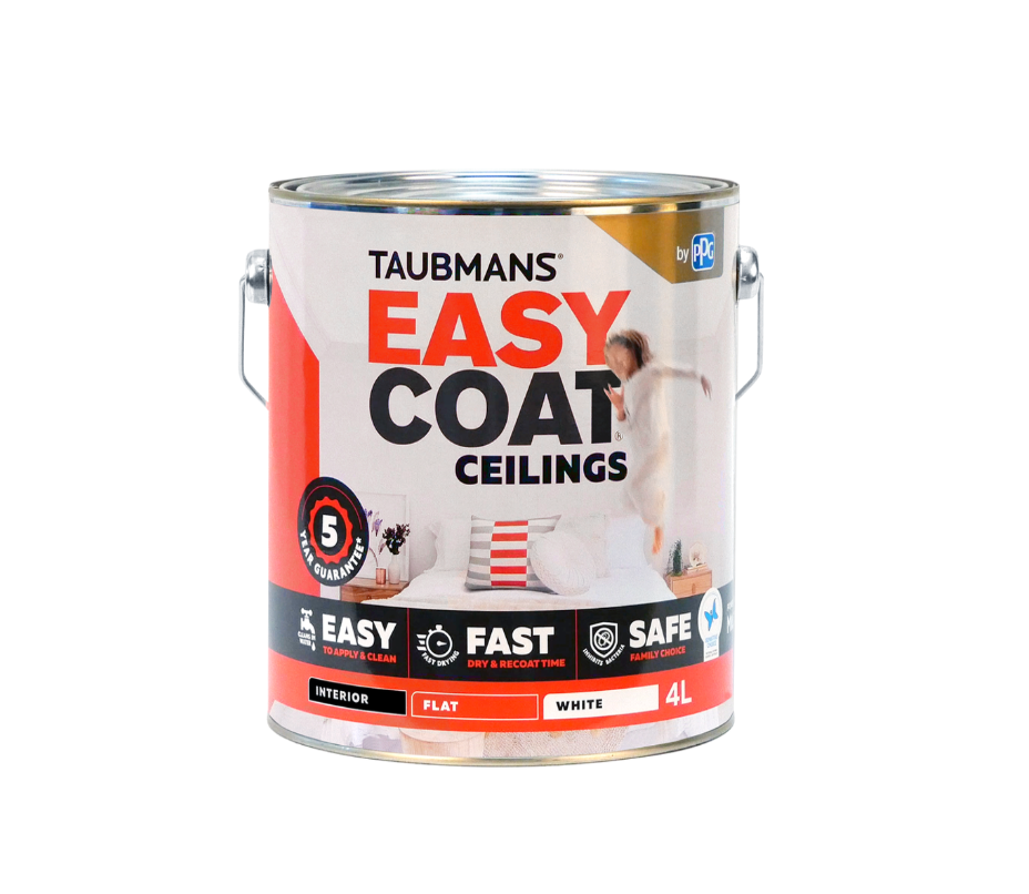 Taubmans Easy Coat Ceiling Paint 4L- White Flat