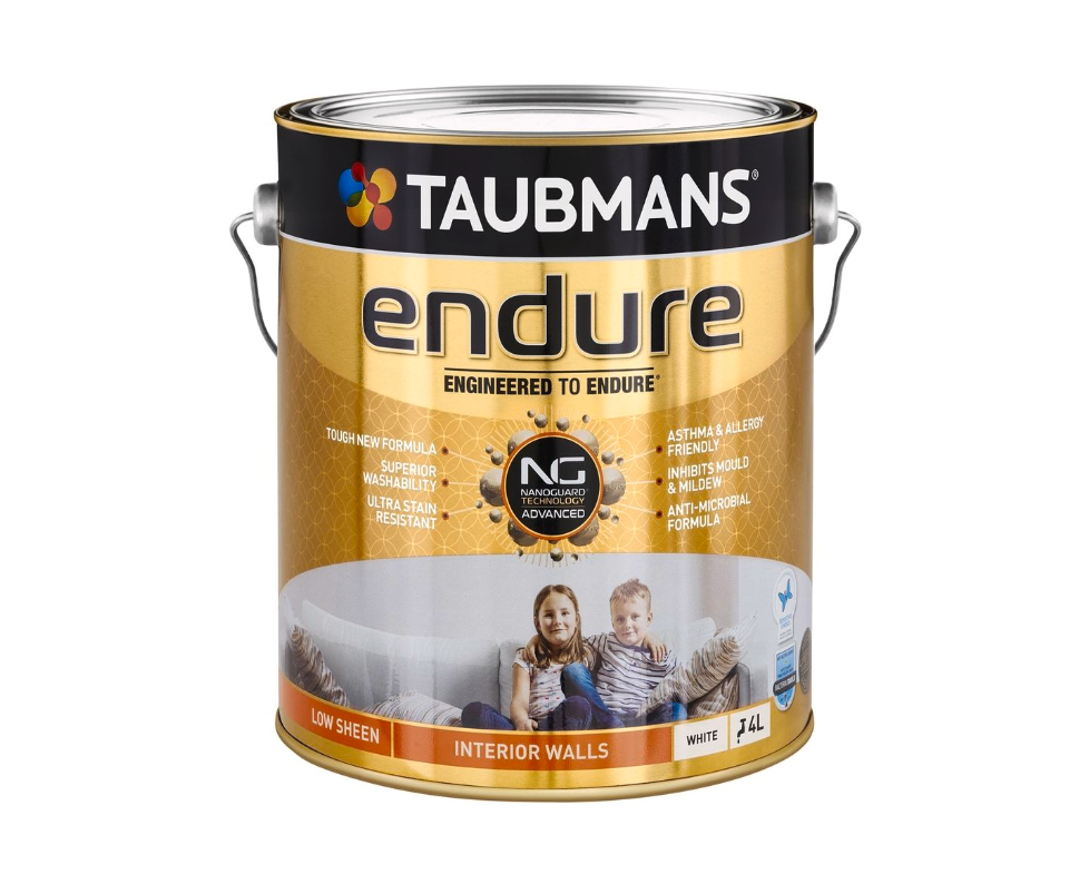 Taubmans Endure Interior Paint 4L- White Low Sheen