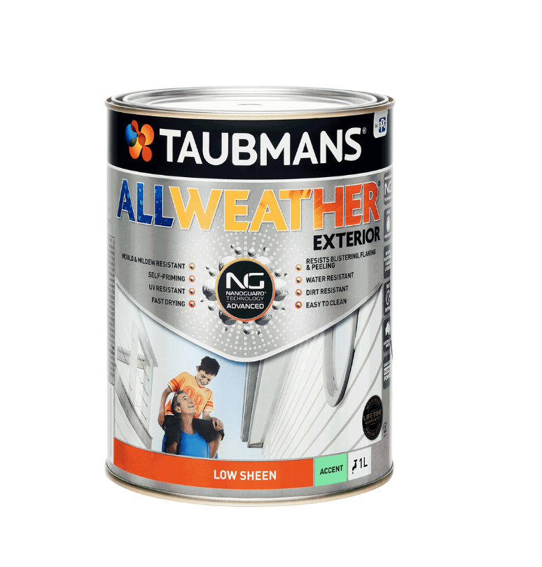 Taubmans All Weather Exterior Paint 1L- Accent Low Sheen