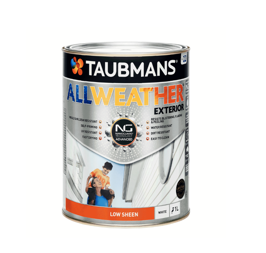 Taubmans All Weather Exterior Paint 1L- White Low Sheen