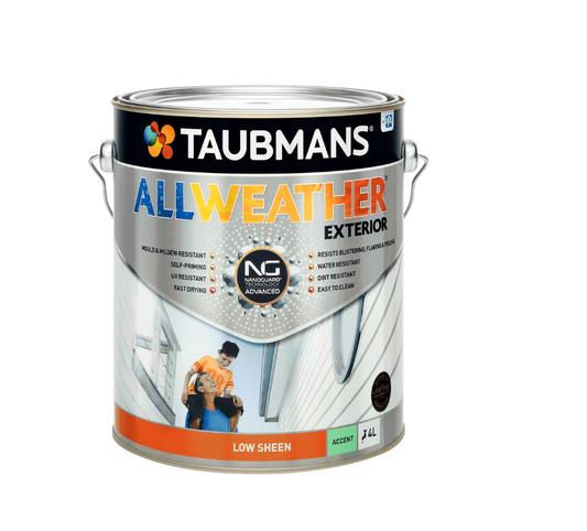 Taubmans All Weather Exterior Paint 4L- Accent Low Sheen
