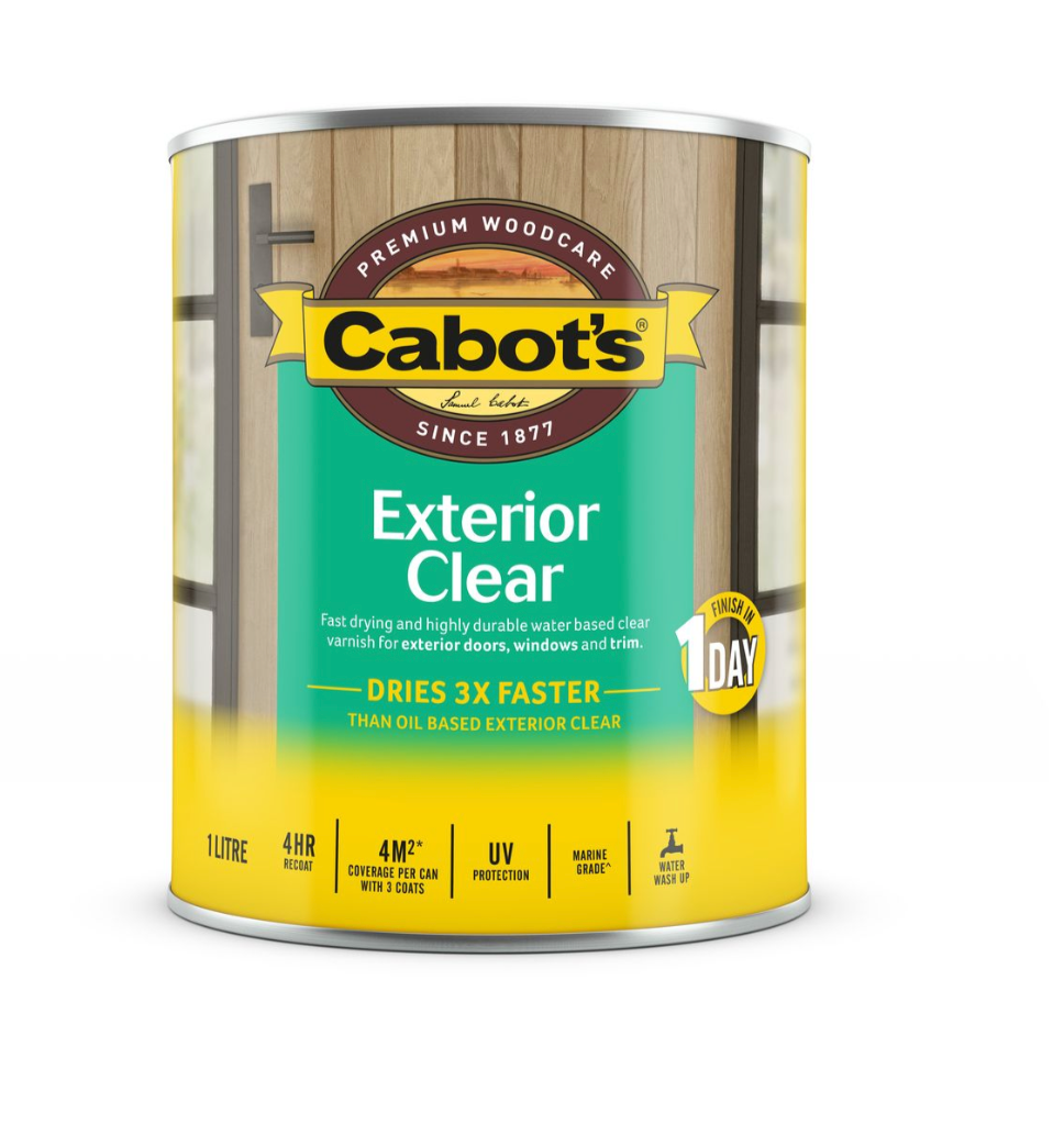 Cabot's Exterior Clear Water Based- Gloss 1L