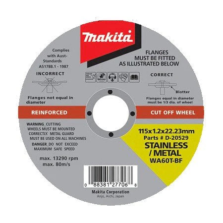 Makita Inox Cutting Disc 115x1.2x22.23mm